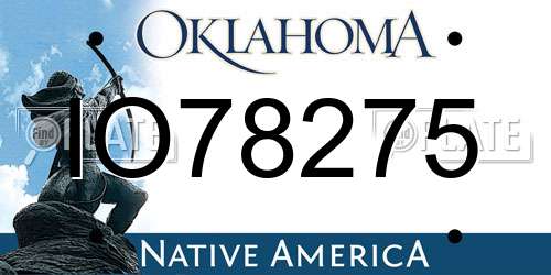 IO78275 Oklahoma License Plate