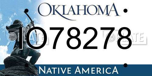 IO78278 Oklahoma License Plate