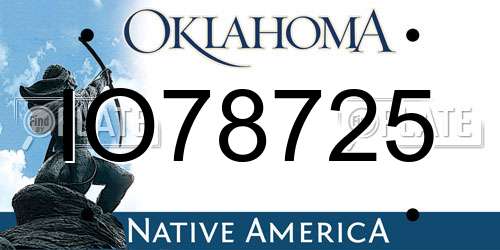 IO78725 Oklahoma License Plate