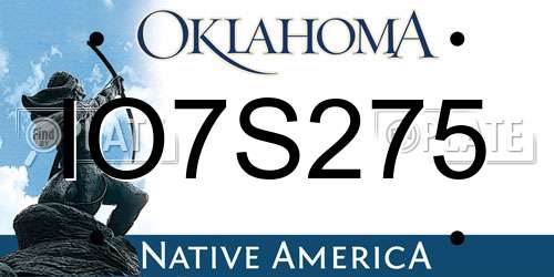 IO7S275 Oklahoma License Plate