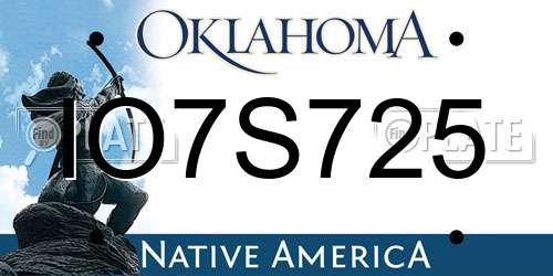 IO7S725 Oklahoma License Plate