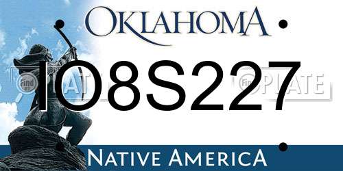 IO8S227 Oklahoma License Plate