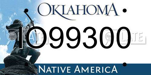 IO99300 Oklahoma License Plate