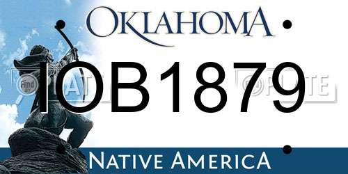 IOB1879 Oklahoma License Plate