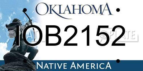 IOB2152 Oklahoma License Plate