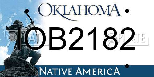 IOB2182 Oklahoma License Plate