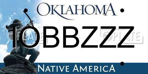 IOBBZZZ Oklahoma License Plate