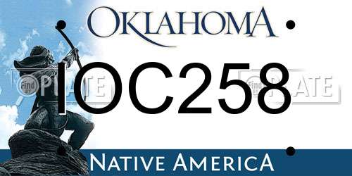 IOC258 Oklahoma License Plate