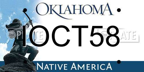 IOCT58 Oklahoma License Plate
