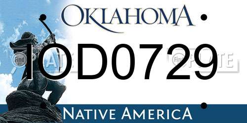 IOD0729 Oklahoma License Plate