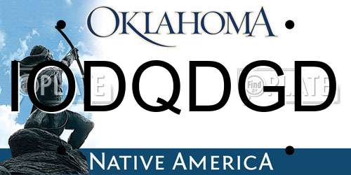 IODQDGD Oklahoma License Plate