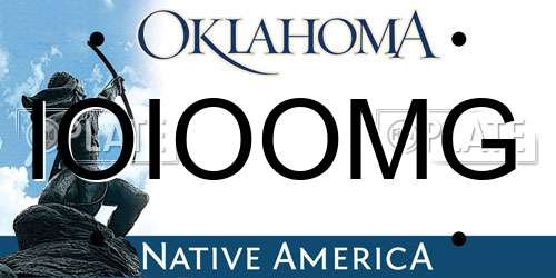 IOIOOMG Oklahoma License Plate