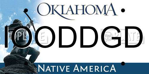 IOODDGD Oklahoma License Plate