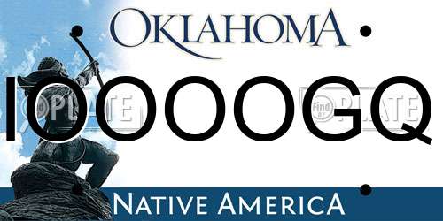IOOOOGQ Oklahoma License Plate
