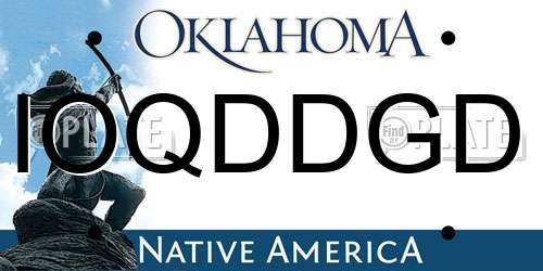 IOQDDGD Oklahoma License Plate