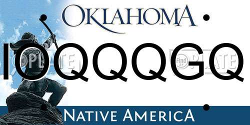 IOQQQGQ Oklahoma License Plate