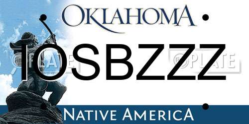 IOSBZZZ Oklahoma License Plate