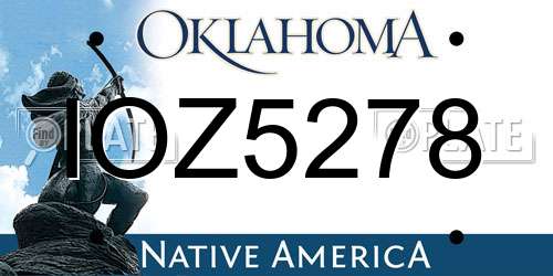 IOZ5278 Oklahoma License Plate