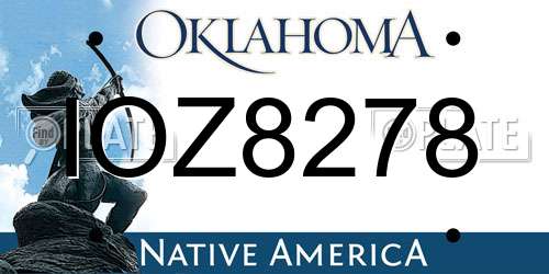 IOZ8278 Oklahoma License Plate