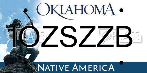 IOZSZZB Oklahoma License Plate