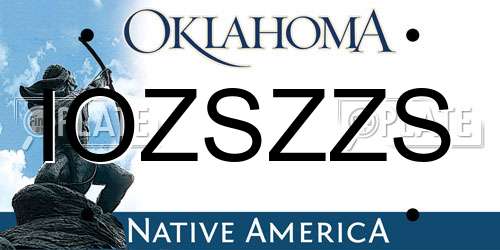 IOZSZZS Oklahoma License Plate
