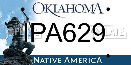 IPA629 Oklahoma License Plate