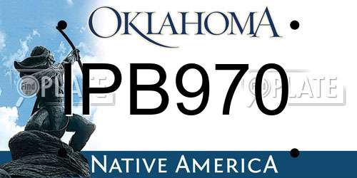 IPB970 Oklahoma License Plate