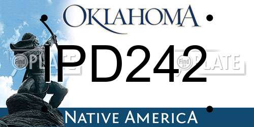 IPD242 Oklahoma License Plate