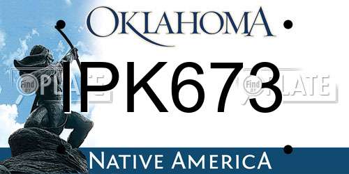 IPK673 Oklahoma License Plate