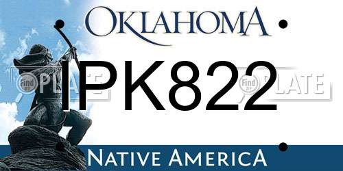 IPK822 Oklahoma License Plate
