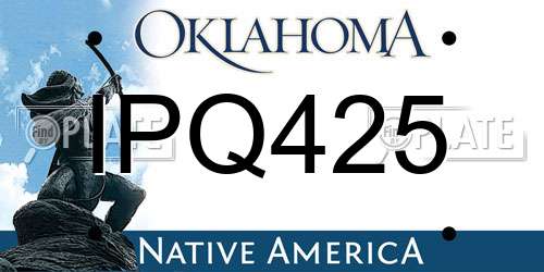 IPQ425 Oklahoma License Plate
