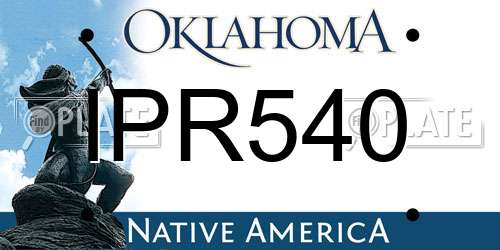IPR540 Oklahoma License Plate