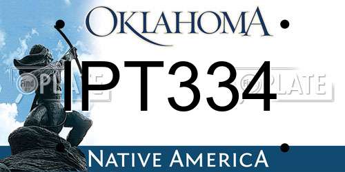 IPT334 Oklahoma License Plate