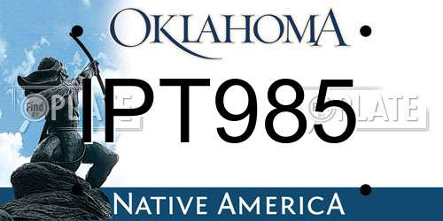 IPT985 Oklahoma License Plate