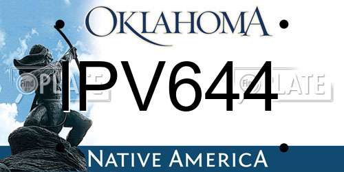 IPV644 Oklahoma License Plate