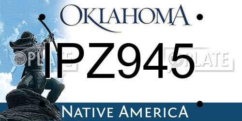 IPZ945 Oklahoma License Plate