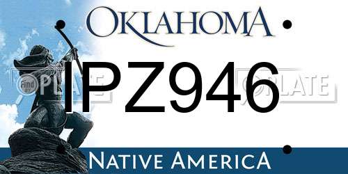 IPZ946 Oklahoma License Plate