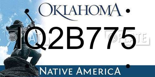 IQ2B775 Oklahoma License Plate