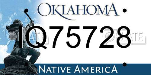 IQ75728 Oklahoma License Plate