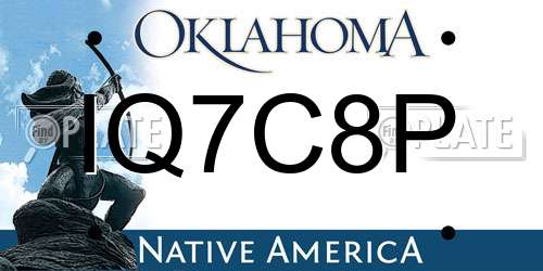 IQ7C8P Oklahoma License Plate