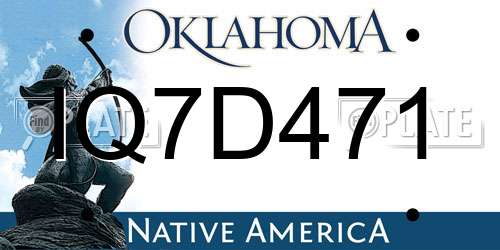 IQ7D471 Oklahoma License Plate