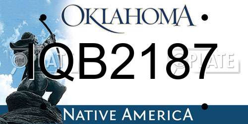 IQB2187 Oklahoma License Plate