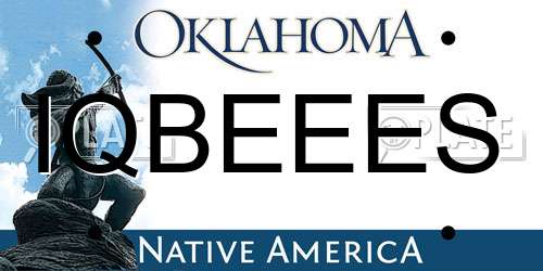 IQBEEES Oklahoma License Plate