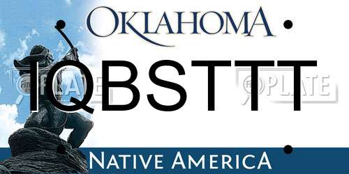 IQBSTTT Oklahoma License Plate