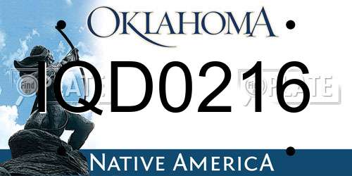 IQD0216 Oklahoma License Plate