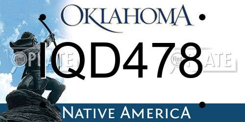 IQD478 Oklahoma License Plate
