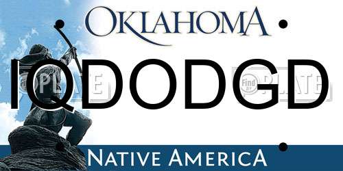 IQDODGD Oklahoma License Plate