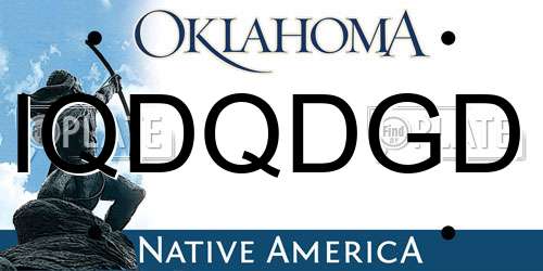 IQDQDGD Oklahoma License Plate