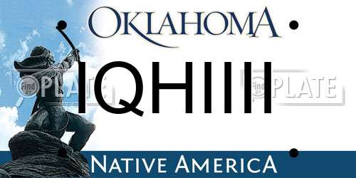IQHIIII Oklahoma License Plate