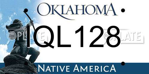 IQL128 Oklahoma License Plate